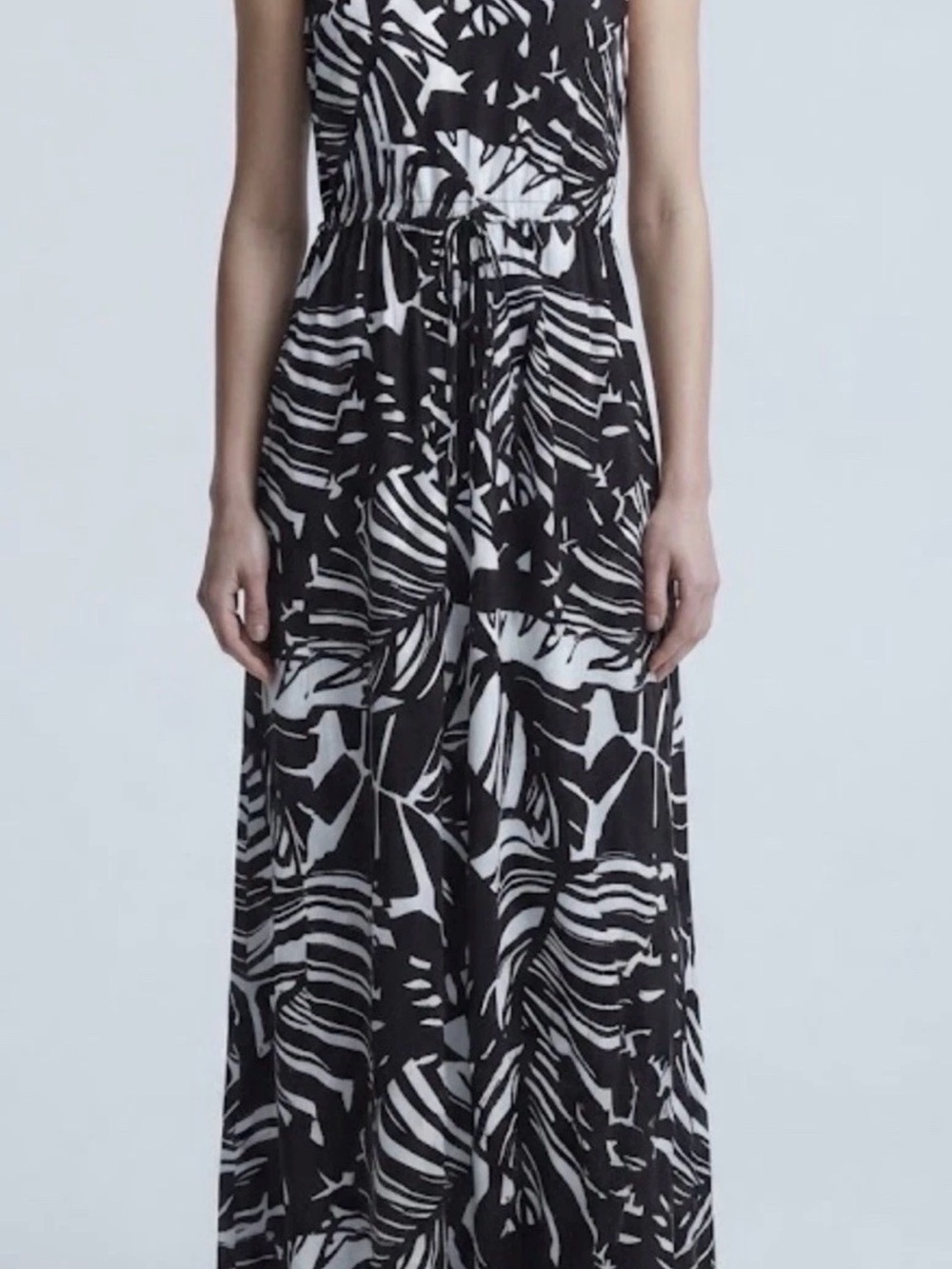 Chico’s Women's Brown & White Printed Maxi Dress size 3 ( 16) NEW